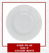 Oasis Melamine Plate (P0-02) Size 9 White (1 Pcs)