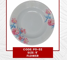 Oasis Melamine Plates (P0-02) Size 9 Flower (1 PCS)